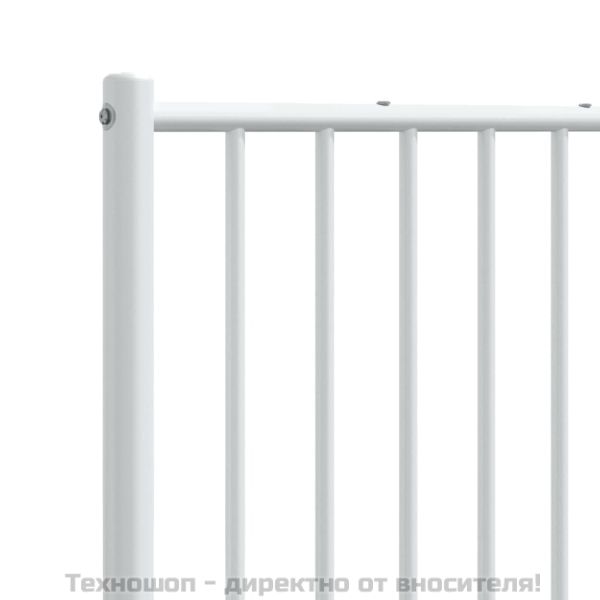 Метална табла за глава, бяла, 180 см