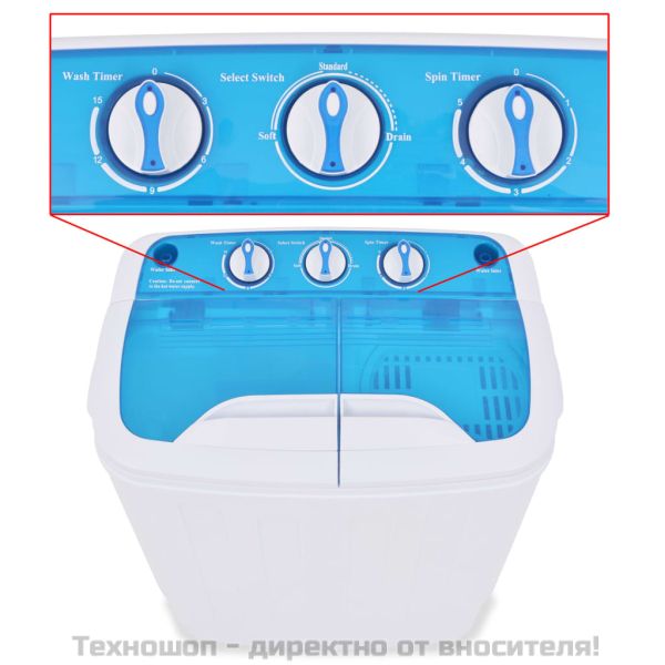 Мини перална машина с двоен казан 5,6 кг