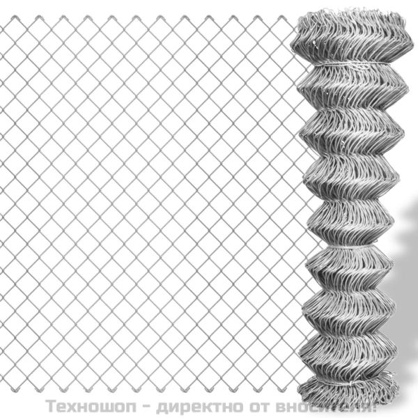 Плетена оградна мрежа поцинкована стомана 15x1,25 м сребриста