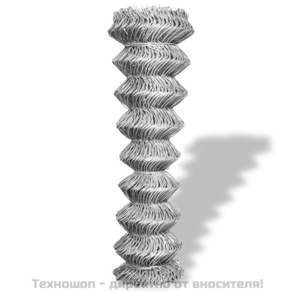 Плетена оградна мрежа поцинкована стомана 15x1,25 м сребриста