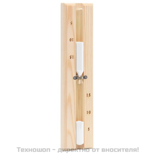 2-в-1 термохигрометър и пясъчен таймер за сауна, бор масив