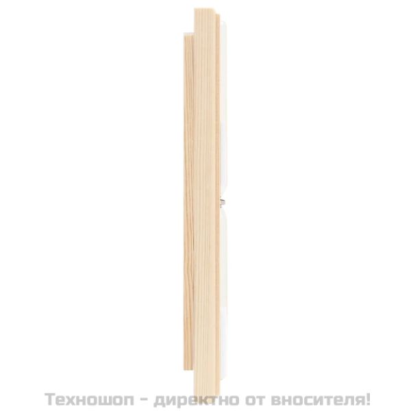 2-в-1 термохигрометър и пясъчен таймер за сауна, бор масив