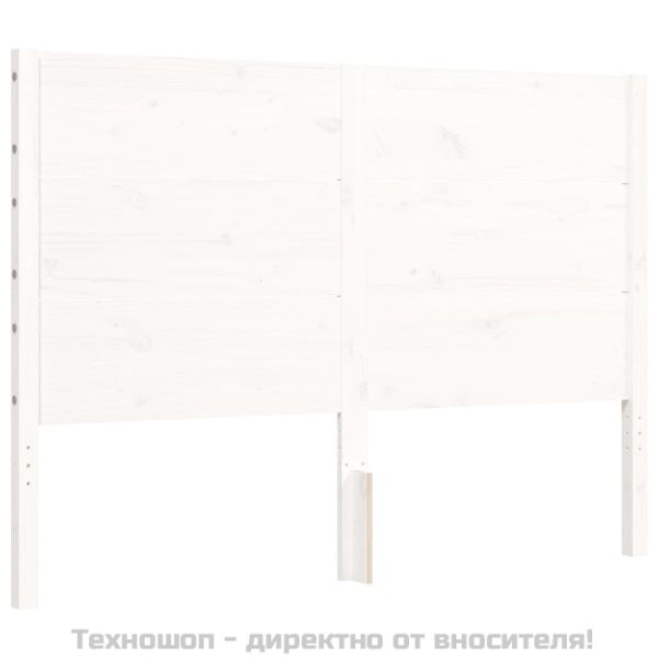 Рамка за легло без матрак, бял, 140x200 см, бор масив