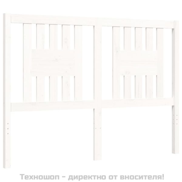 Рамка за легло с табла, бяла, 120х200 см, масивно дърво