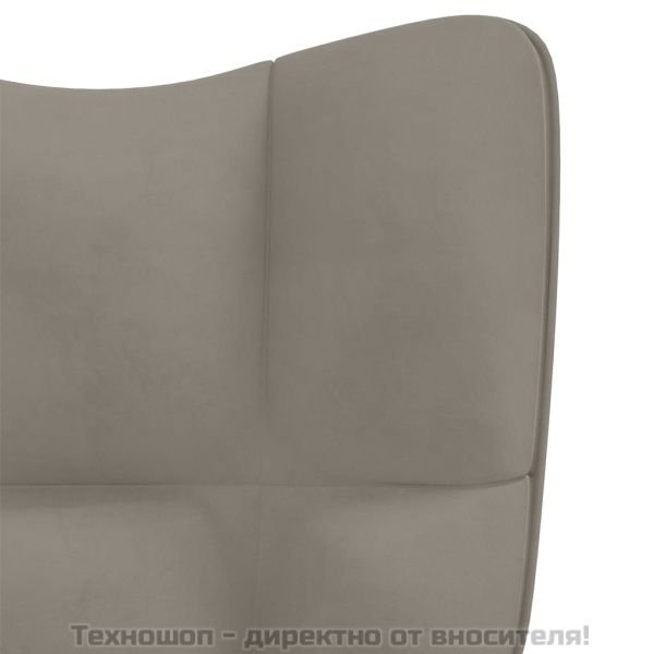 Релакс стол, светлосив, кадифе