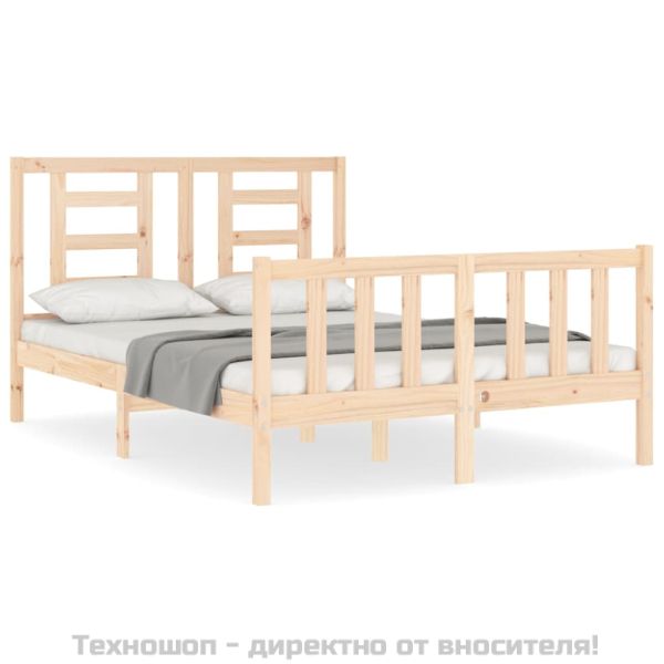 Рамка за легло без матрак, 140x190 см, масивна чамова дървесина