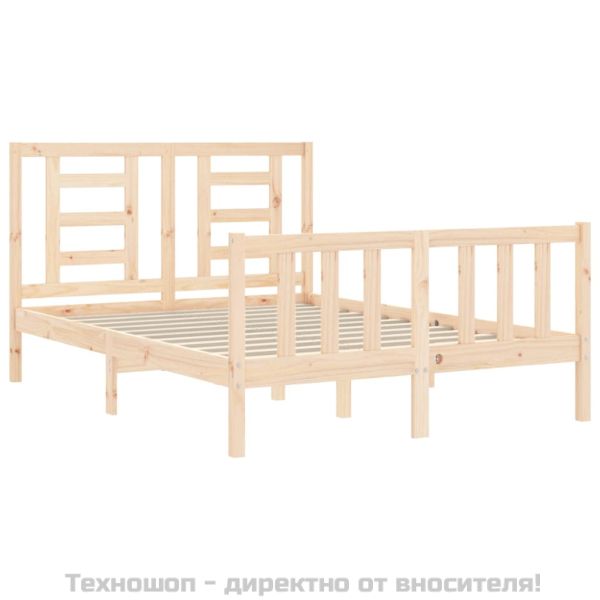 Рамка за легло без матрак, 140x190 см, масивна чамова дървесина