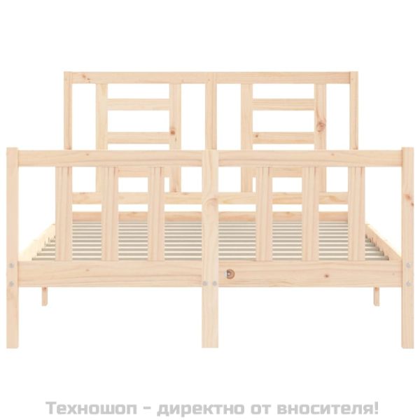 Рамка за легло без матрак, 140x190 см, масивна чамова дървесина