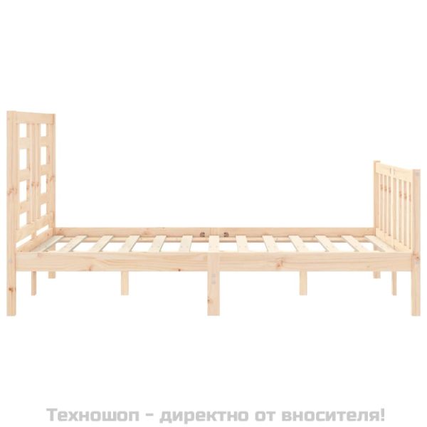 Рамка за легло без матрак, 140x190 см, масивна чамова дървесина
