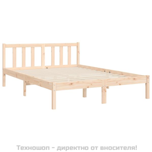 Рамка за легло без матрак, 140x190 см, масивна чамова дървесина