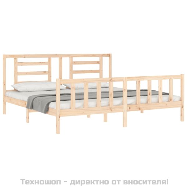 Рамка за легло без матрак 200x200 см масивна чамова дървесина