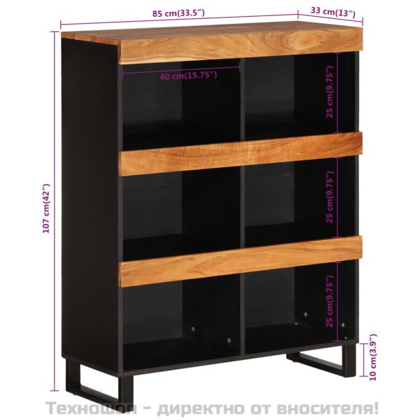 Страничен шкаф 85x33x107 см масивна акация