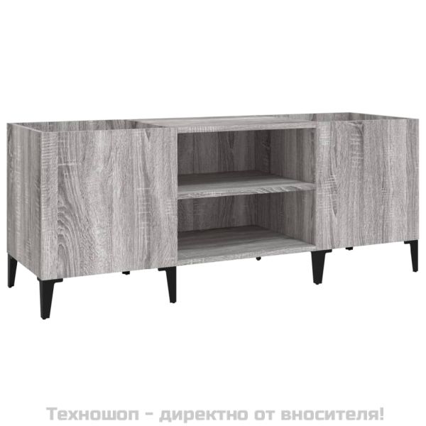 Шкаф за винилови плочи сив сонома 121x38x48 см инженерно дърво