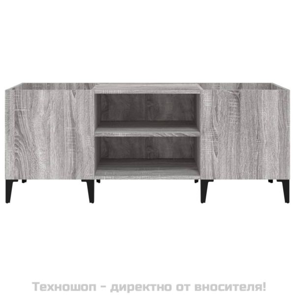 Шкаф за винилови плочи сив сонома 121x38x48 см инженерно дърво