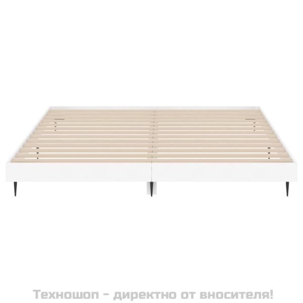 Рамка за легло, бяла, 150x200 см, масивно дърво