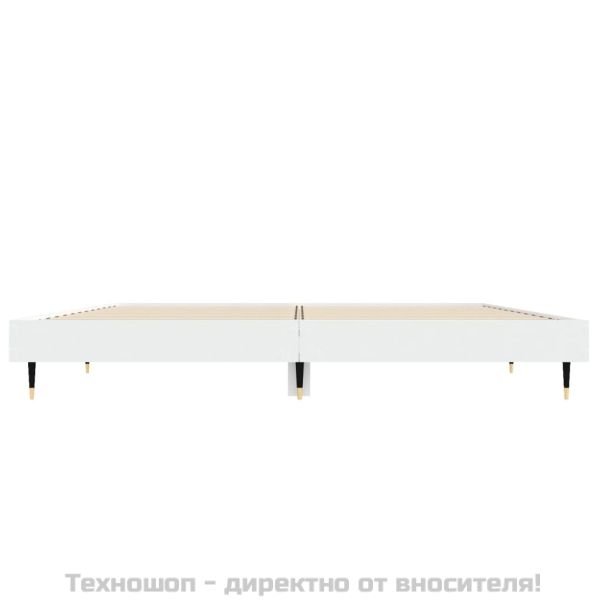 рамка за легло, бяла, 140x190 см, инженерно дърво