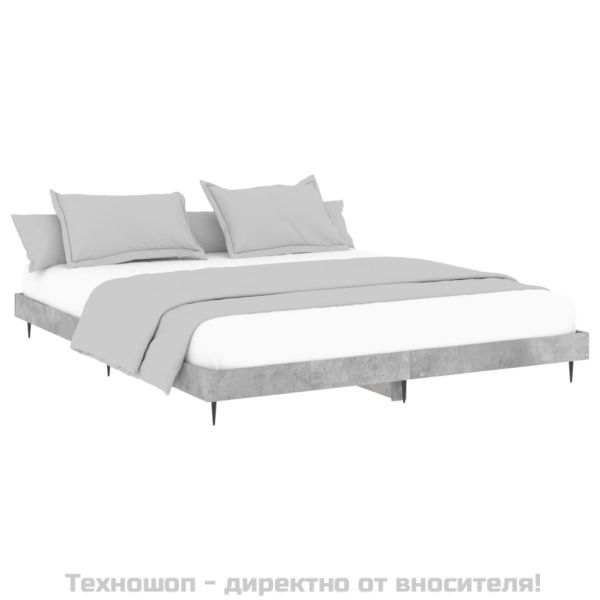 Рамка за легло, бетонно сиво, 140x200 см, инженерно дърво