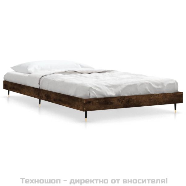 Рамка за легло без матрак опушен дъб 100x200 см инженерно дърво