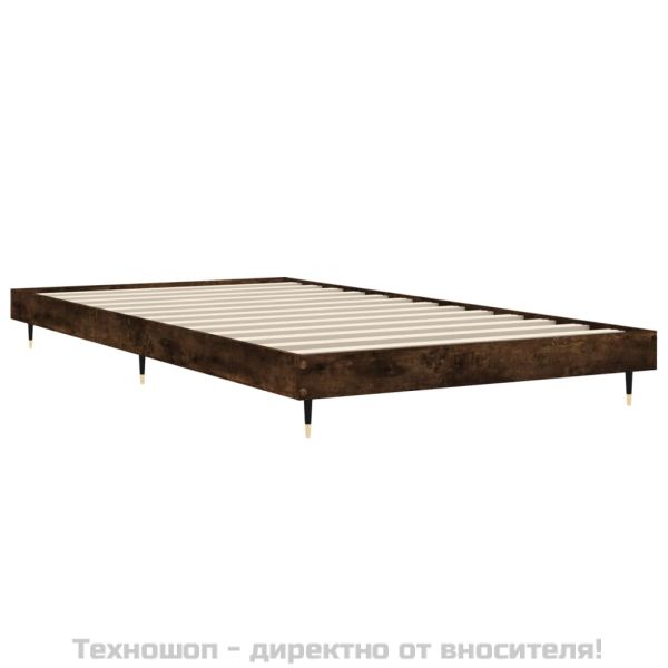 Рамка за легло без матрак опушен дъб 100x200 см инженерно дърво