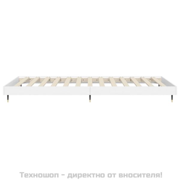 Рамка за легло, бяла, 90x200 см, масивно дърво