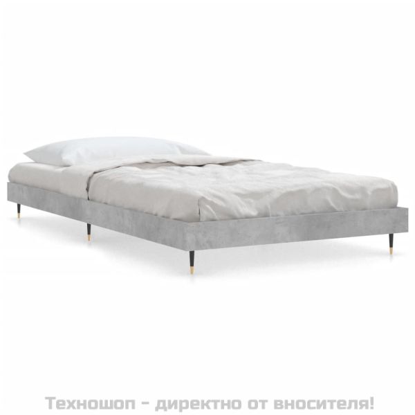 Рамка за легло, бетонно сиво, 100x200 см, инженерно дърво