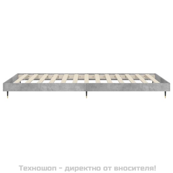 Рамка за легло, бетонно сиво, 100x200 см, инженерно дърво