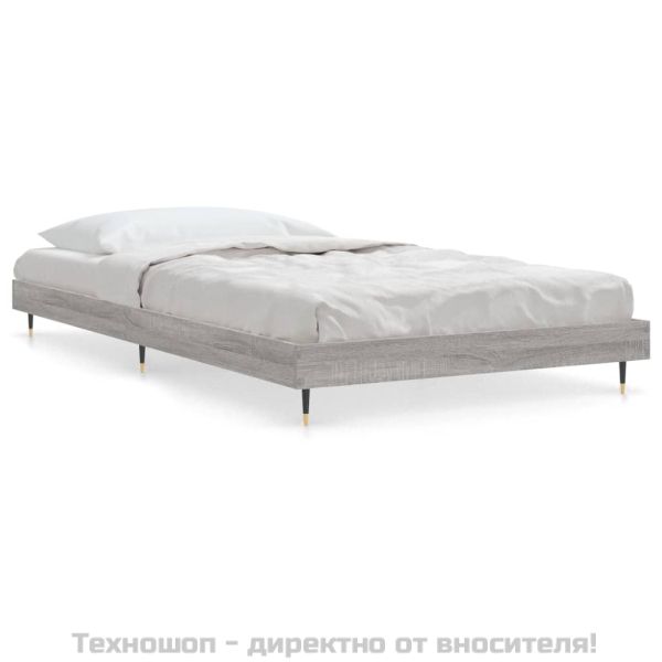 Рамка за легло, сив сонома, 100x200 см, инженерно дърво