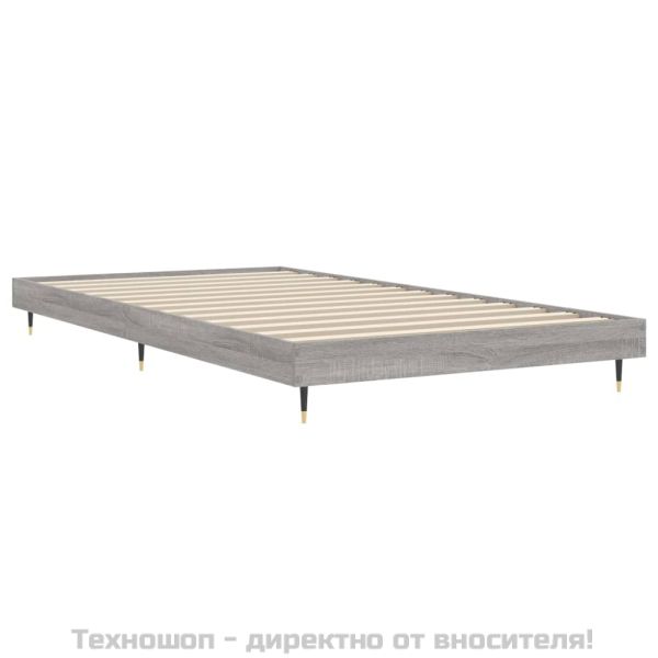 Рамка за легло, сив сонома, 100x200 см, инженерно дърво