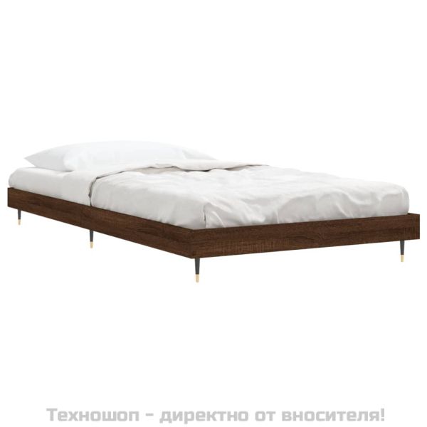 Рамка за легло без матрак кафяв дъб 100x200 см инженерно дърво