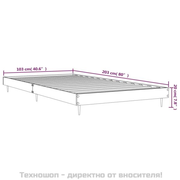 Рамка за легло без матрак кафяв дъб 100x200 см инженерно дърво