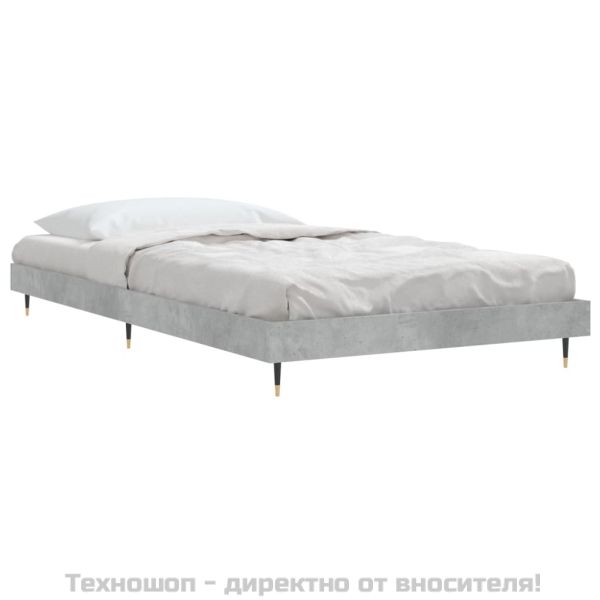 Рамка за легло, бетонно сиво, 90x200 см, инженерно дърво