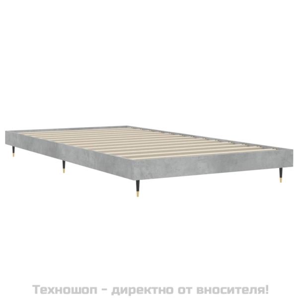 Рамка за легло, бетонно сиво, 90x200 см, инженерно дърво