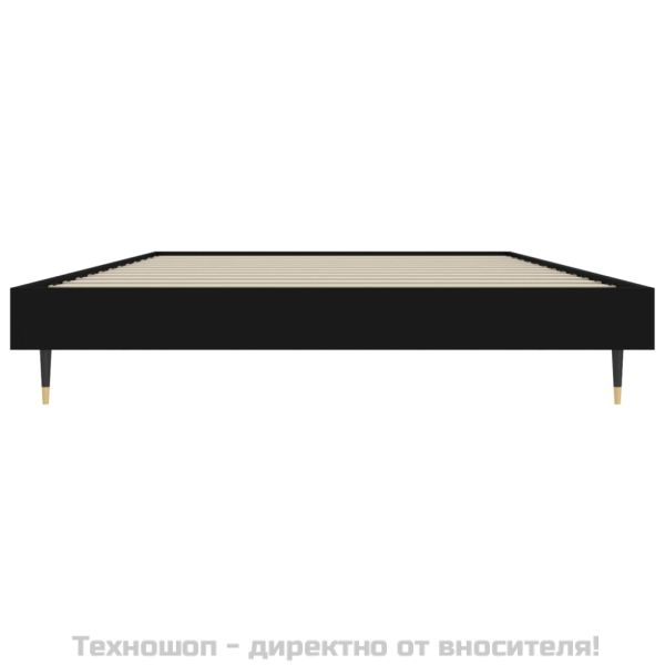 Рамка за легло, черна, 90x200 см, масивно дърво