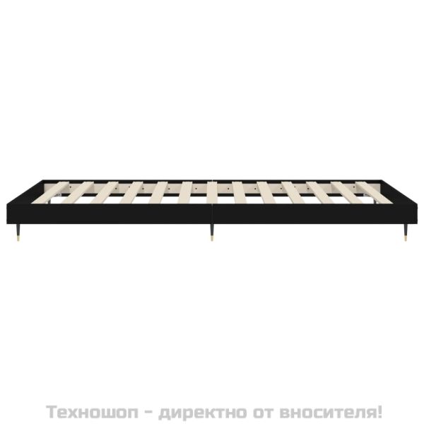 Рамка за легло, черна, 90x200 см, масивно дърво
