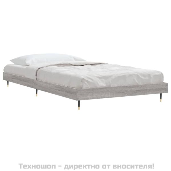 Рамка за легло, сив сонома, 90x200 см, инженерно дърво