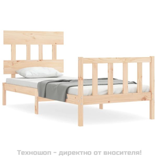 Рамка за легло с табла Single масивна дървесина