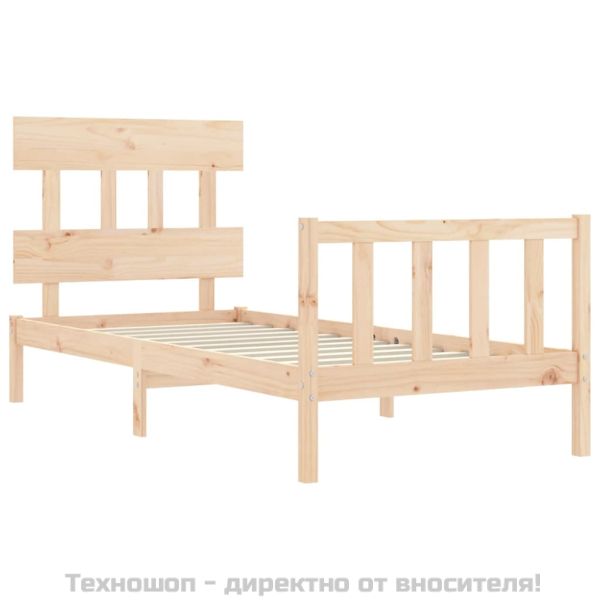 Рамка за легло с табла Single масивна дървесина