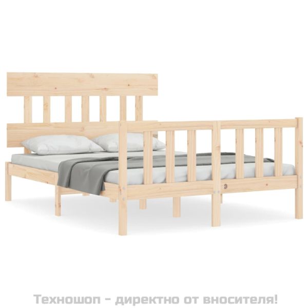 Рамка за легло с табла Small Double масивна дървесина