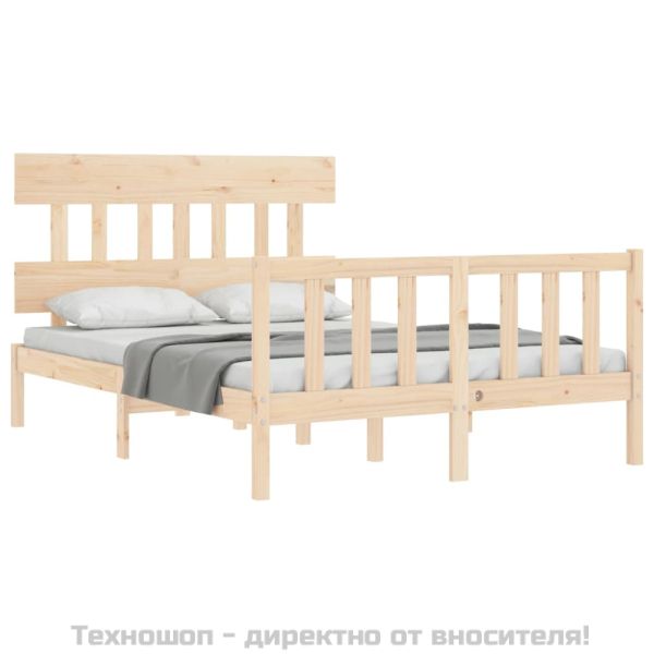 Рамка за легло с табла Small Double масивна дървесина