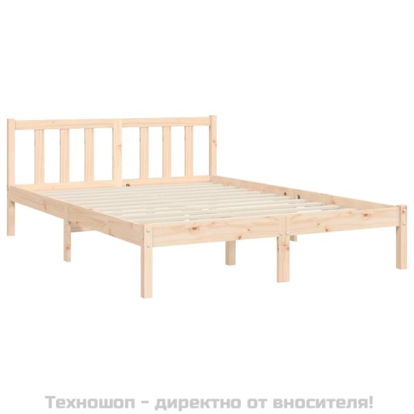 Рамка за легло с табла Small Double масивна дървесина