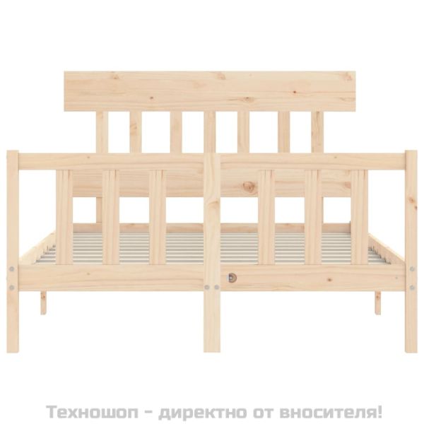 Рамка за легло без матрак, 140x190 см, масивна чамова дървесина