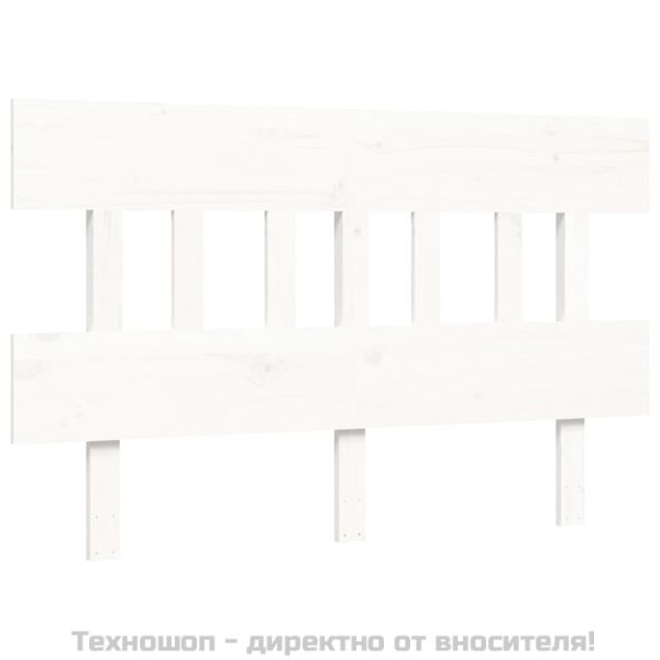 Рамка за легло без матрак, бял, 140x190 см, бор масив