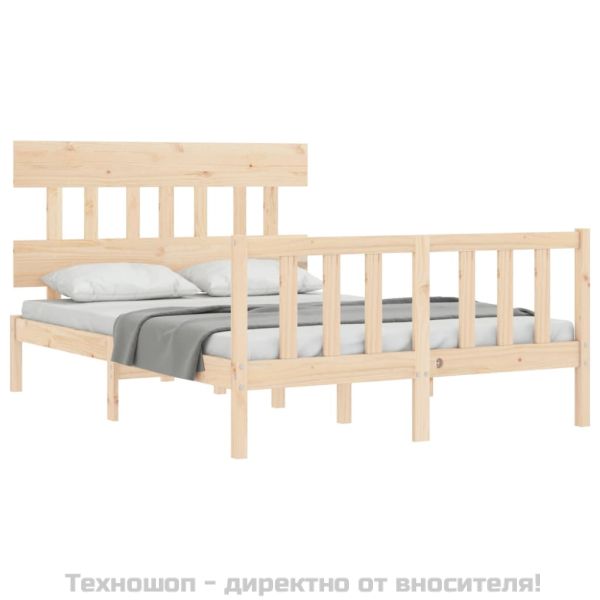 Рамка за легло без матрак, 120x200 см, масивна чамова дървесина