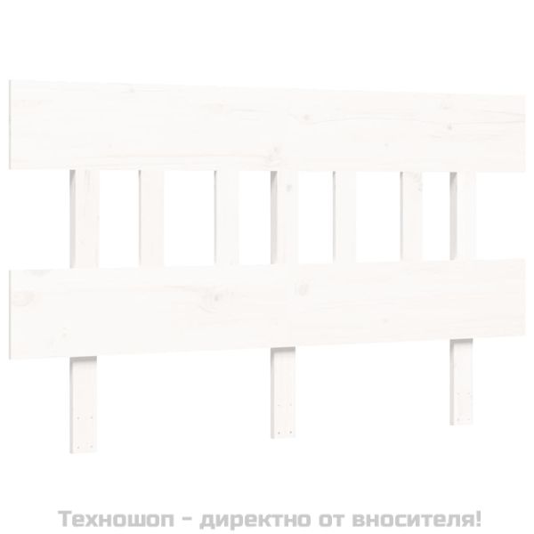 Рамка за легло без матрак, бял, 140x200 см, бор масив