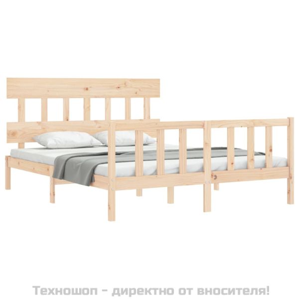 Рамка за легло с табла King Size масивно дърво