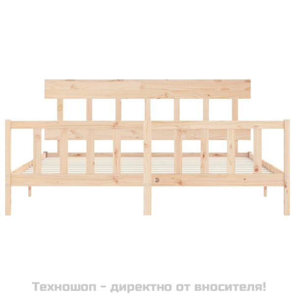 Рамка за легло с табла Super King Size дърво масив