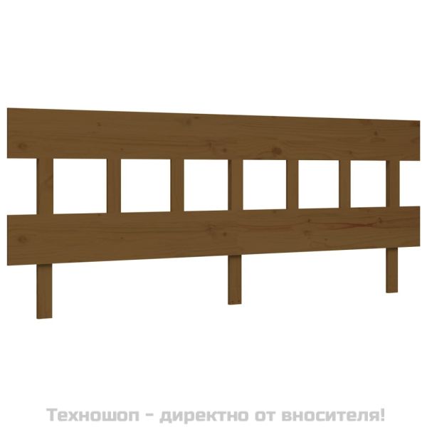 Рамка за легло с табла, меденокафява, масивно дърво, 200x200 см