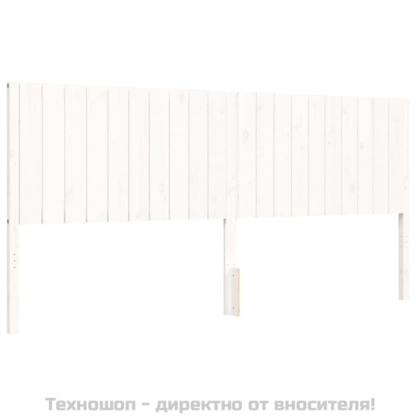 Рамка за легло без матрак, бял, 200x200 см, бор масив