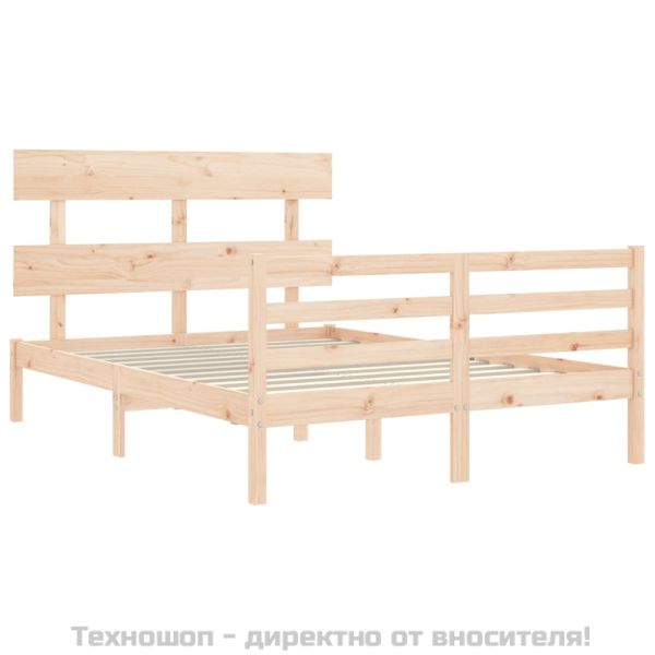 Рамка за легло с табла Small Double масивна дървесина