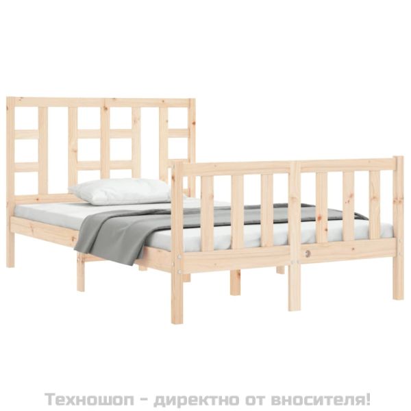 Рамка за легло с табла Small Double масивна дървесина